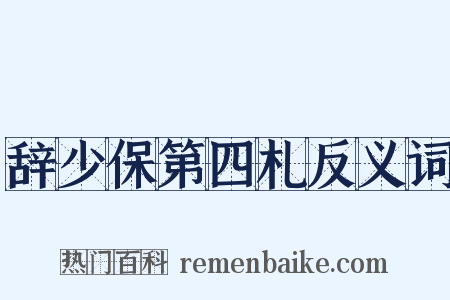辞少保第四札反义词是什么意思的图片